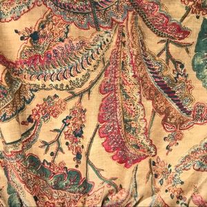 Ralph Lauren King Size Bedskirt Paisley Tan Red